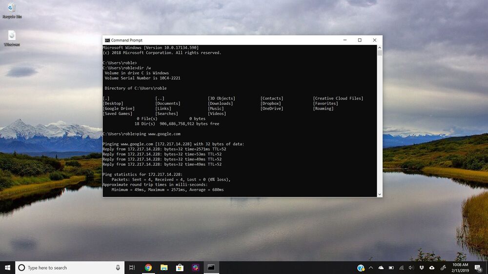Open Command Prompt in Windows 10